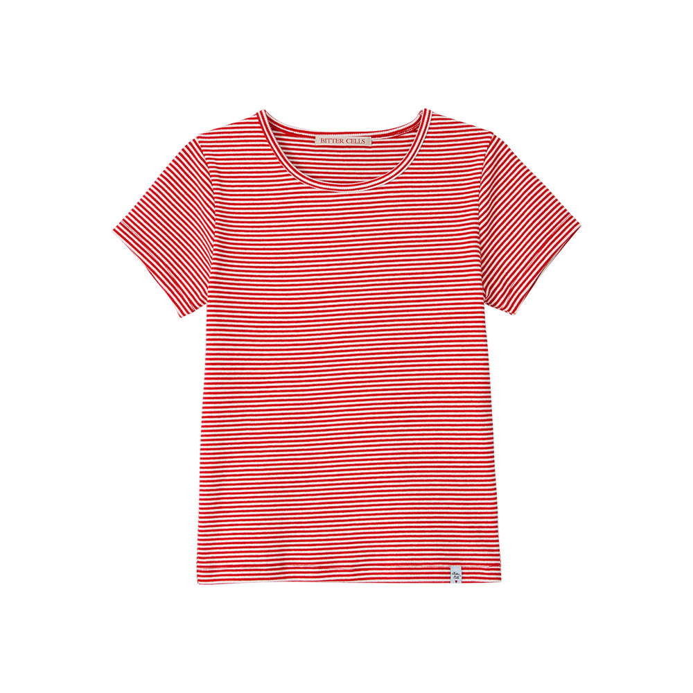 BITTERCELLS Essential Golgi Half Tee-Stripe Red