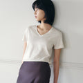 YJACK [NEW color added] W_V-neck classic & basic fit short sleeve t-shirt (155gsm) KLJT1003