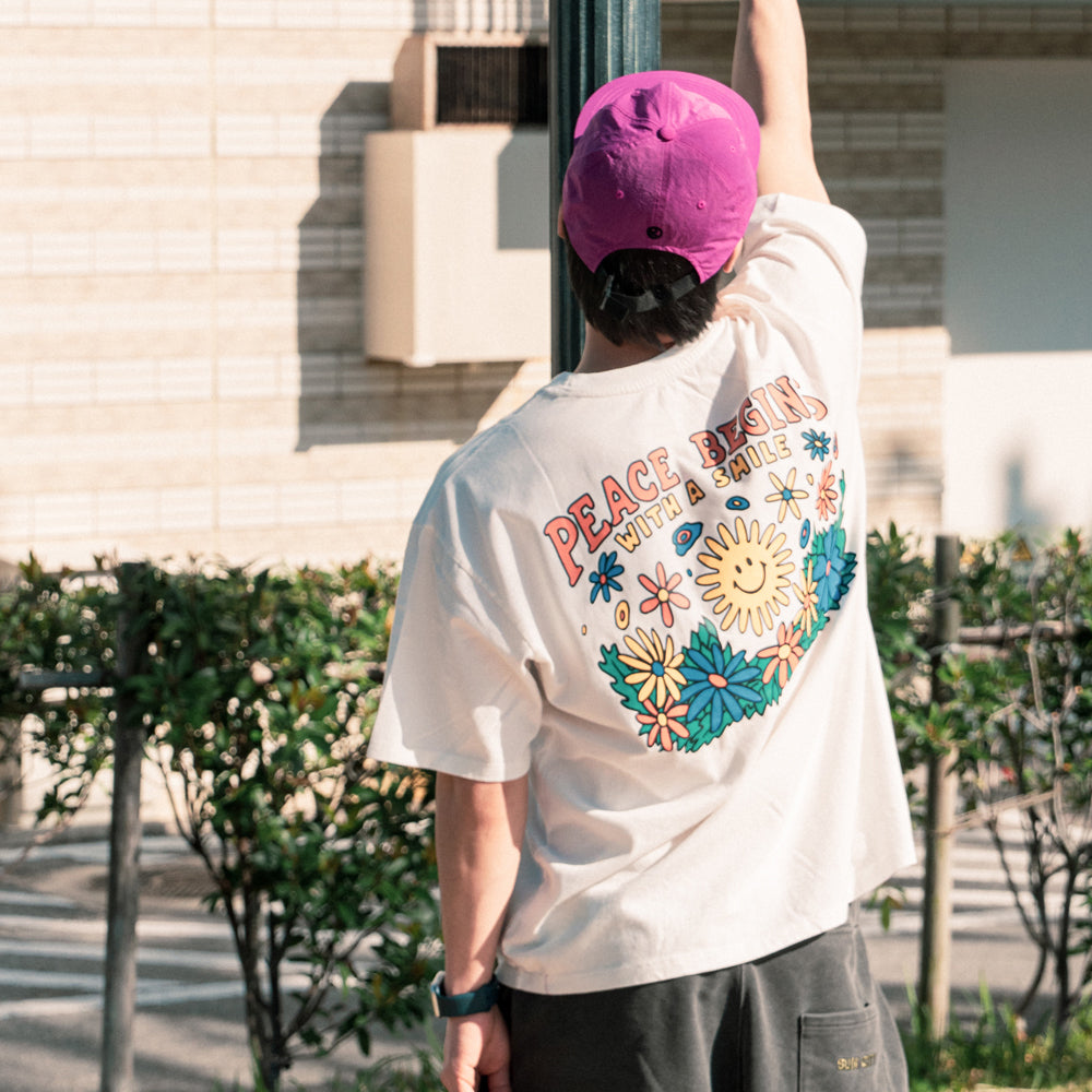 BIGWAVE COLLECTIVE Peace Again Short Sleeve T-Shirt (Off White)