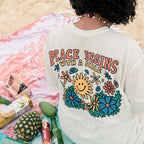 BIGWAVE COLLECTIVE Peace Again Short Sleeve T-Shirt (Off White)