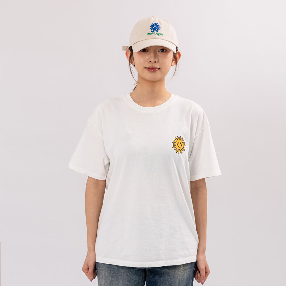 BIGWAVE COLLECTIVE Peace Again Short Sleeve T-Shirt (Off White)