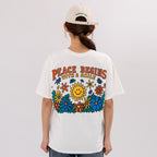 BIGWAVE COLLECTIVE Peace Again Short Sleeve T-Shirt (Off White)