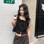 WITHOUTSUMMER Pure frill blouse_black