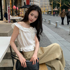 WITHOUTSUMMER Pure frill blouse_ivory