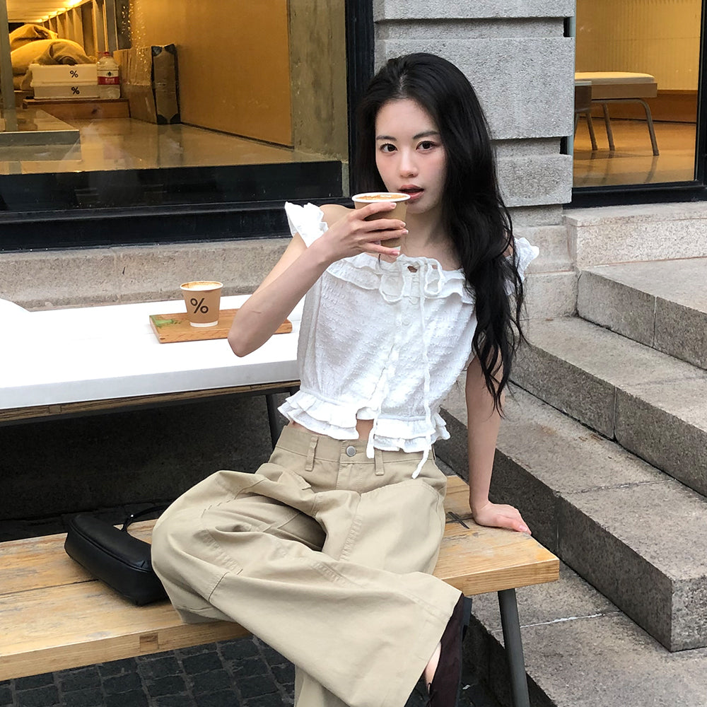 WITHOUTSUMMER Pure frill blouse_ivory
