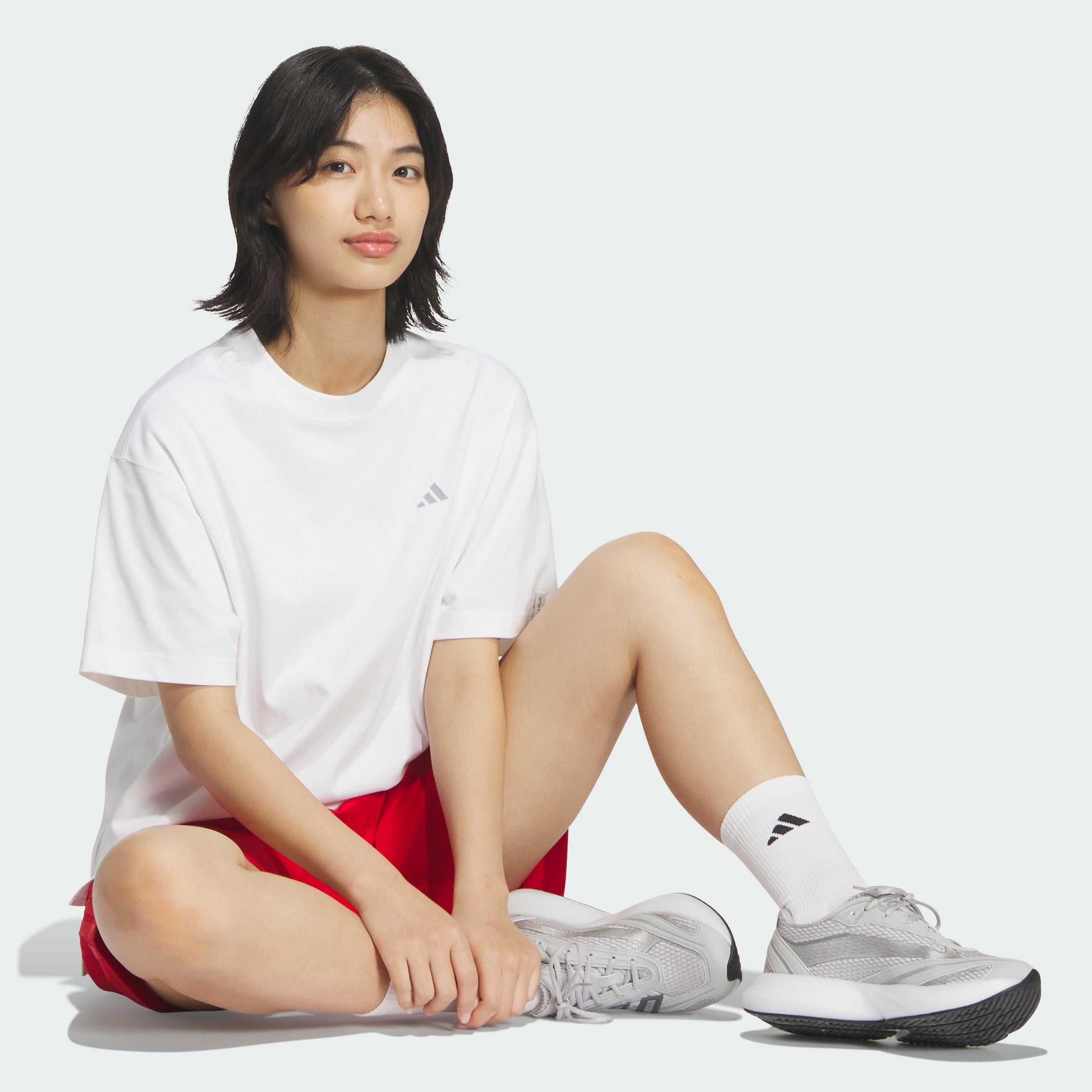 ADIDAS Essential Plus Small Logo Loose Fit Short Sleeve T-Shirt KF8270
