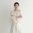 YE Piona Volume Shirring Blouse - Ecru