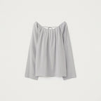 YE Lini Gathered Tie Blouse - Sky Grey