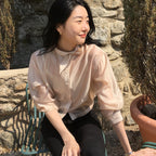 CHERIAUBE Clear Blouse-Beige