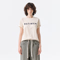 MATIN KIM APPLIQUE FELT LOGO TOP IN CREAM