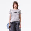 MATIN KIM APPLIQUE FELT LOGO TOP IN GREY