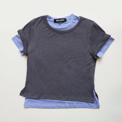 SPOONING LAYERED T - DEEP GREY