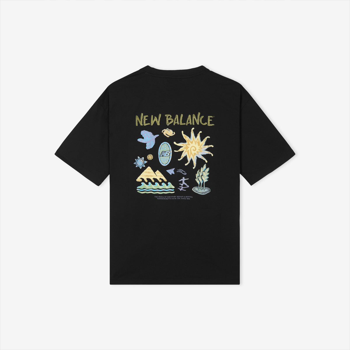 NEW BALANCE NBNEG31643 / UNI Sunny Rainey illustration short sleeve t-shirt (BLACK)