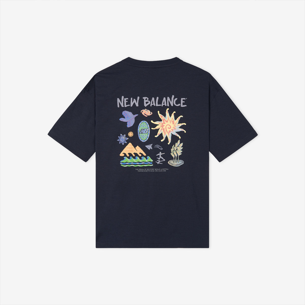 NEW BALANCE NBNEG31643 / UNI Sunny Rainey illustration short sleeve t-shirt (NAVY)