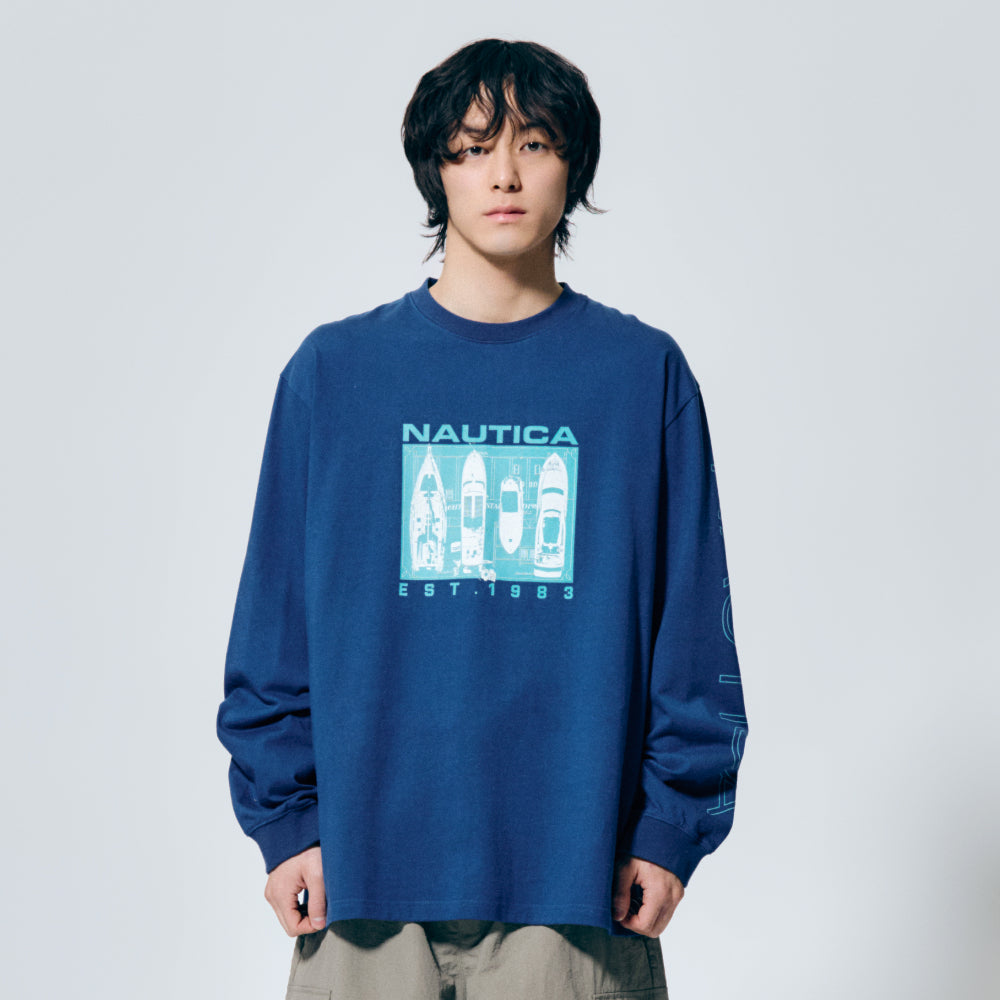 NAUTICA Yacht frame print long sleeve t-shirt (2 colors) NTL5736
