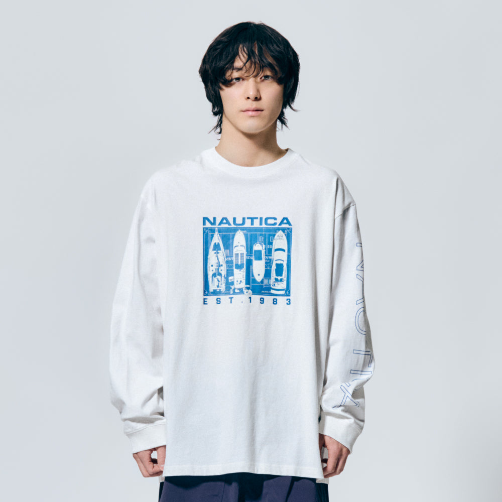 NAUTICA Yacht frame print long sleeve t-shirt (2 colors) NTL5736