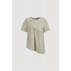 LUCKY CHOUETTE Chouetties by LUCKY CHOUETTE Unbalance Volume Check Blouse (olive) LASAX26400OLV