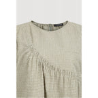 LUCKY CHOUETTE Chouetties by LUCKY CHOUETTE Unbalance Volume Check Blouse (olive) LASAX26400OLV