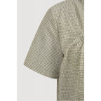 LUCKY CHOUETTE Chouetties by LUCKY CHOUETTE Unbalance Volume Check Blouse (olive) LASAX26400OLV