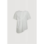 LUCKY CHOUETTE Chouetties by LUCKY CHOUETTE Unbalance Volume Check Blouse (white) LASAX26400WHX