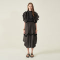 CAHIERS CAHIERS Front Lace Papery Ruffle Balloon Jumpsuit