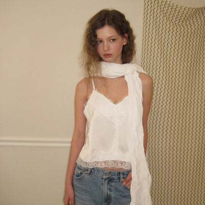 [3rd] Cremie lace satin bustier - Cream