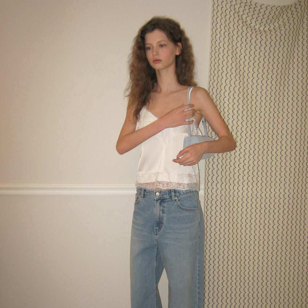 APPAREL ARCHIVE [3rd] Cremie lace satin bustier - Cream