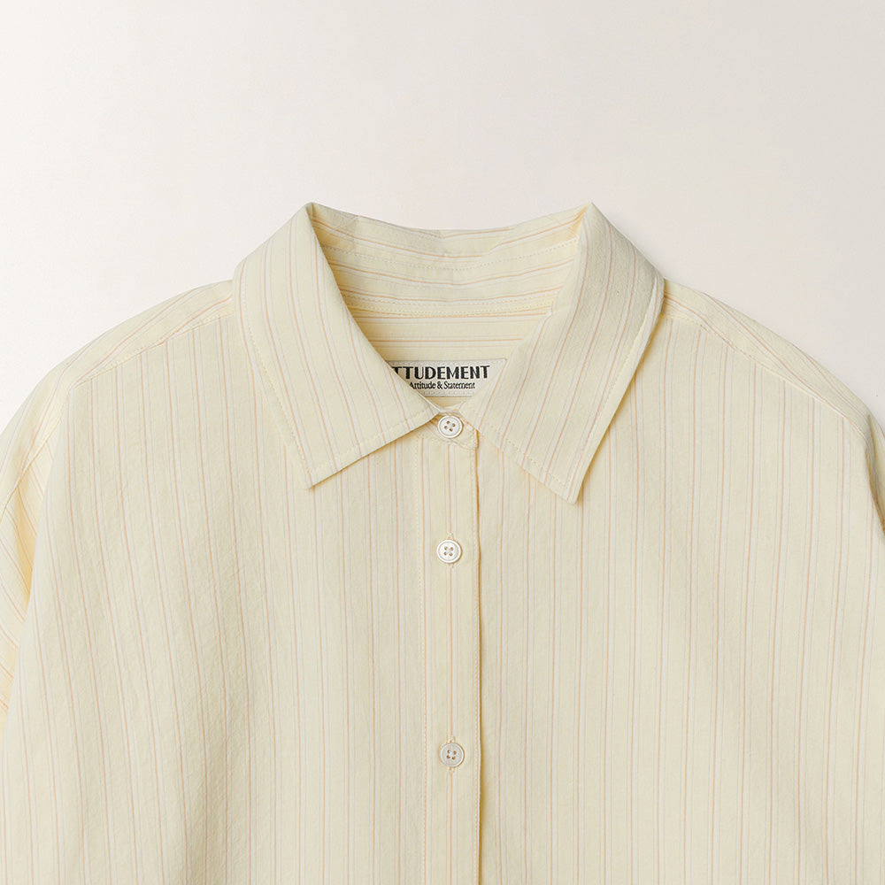 TTUDEMENT STRIPED SUMMER OVERSHIRT_YELLOW