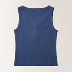 TTUDEMENT EYELET HENLEY TANK TOP_MID BLUE