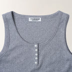 TTUDEMENT EYELET HENLEY TANK TOP_MELANGE GREY