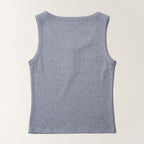 TTUDEMENT EYELET HENLEY TANK TOP_MELANGE GREY