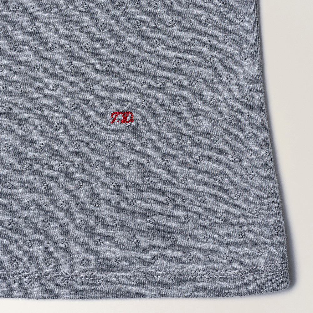 TTUDEMENT EYELET HENLEY TANK TOP_MELANGE GREY