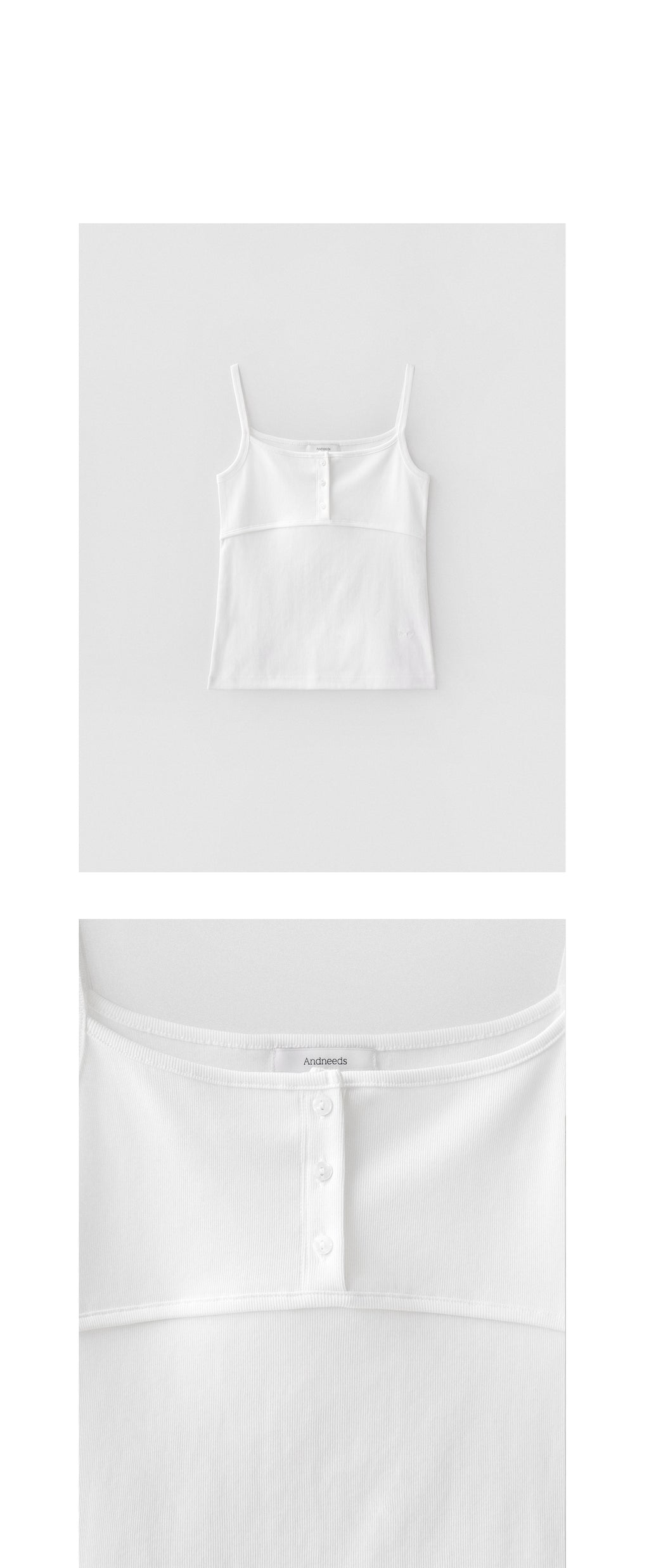 ANDNEEDS Popo three button sleeveless (white)