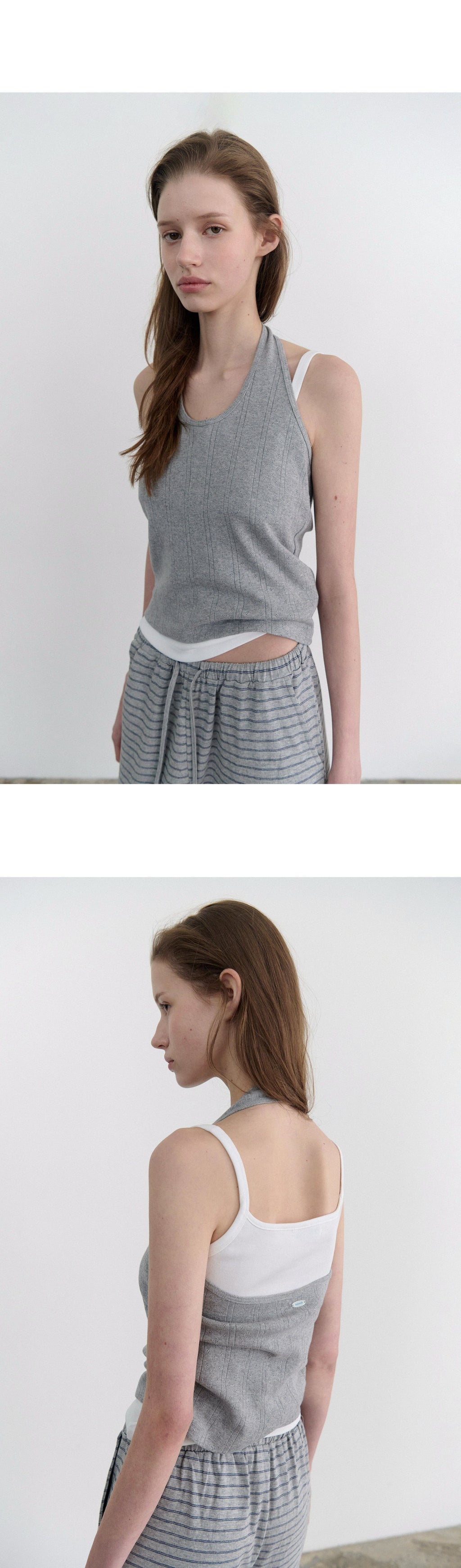 ANDNEEDS Popo three button sleeveless (white)