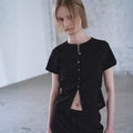 kuho plus ButtonUp Crease Top Black (KE6340M025)