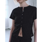 kuho plus ButtonUp Crease Top Black (KE6340M025)