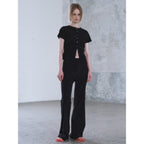kuho plus ButtonUp Crease Top Black (KE6340M025)