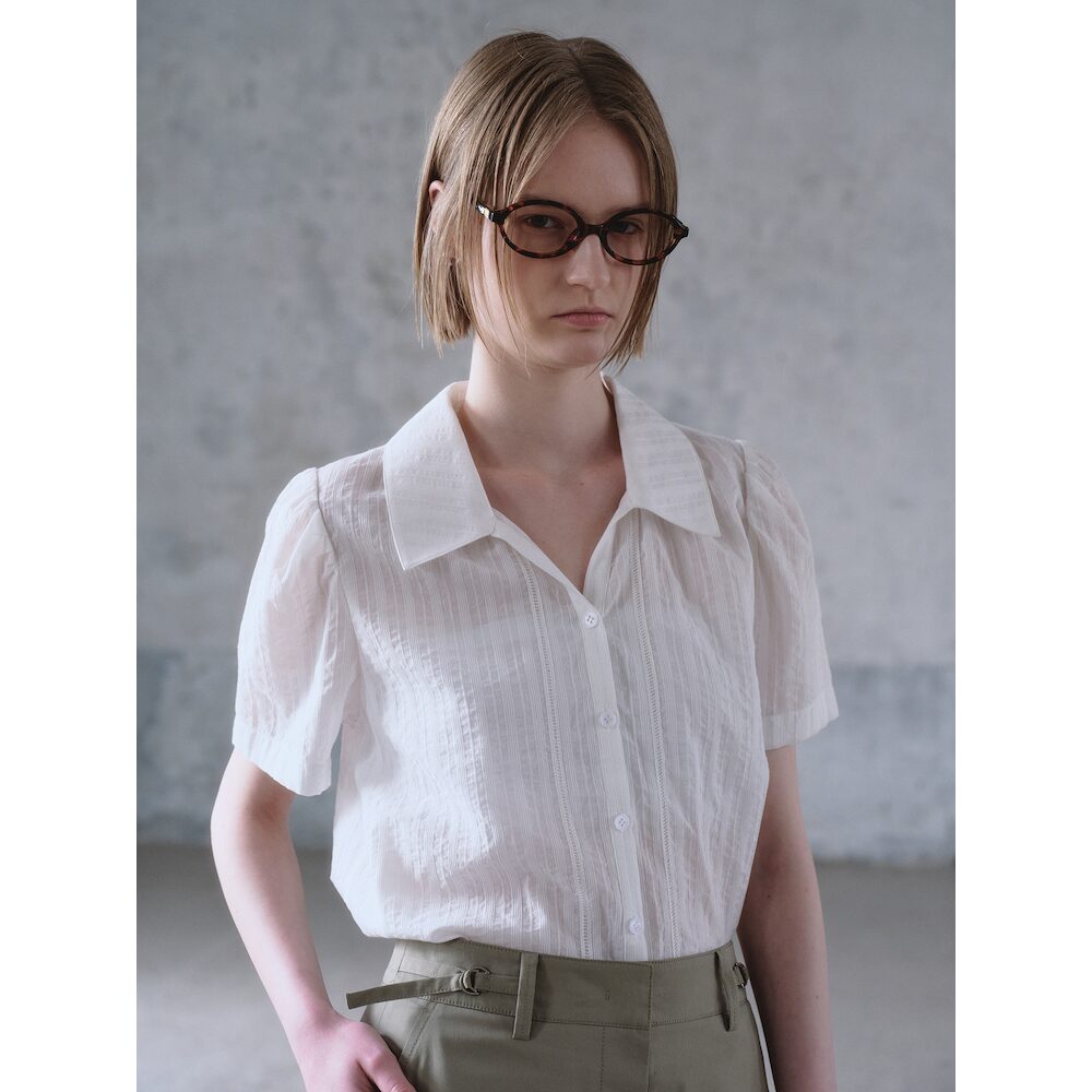 kuho plus Open Collar Blouse White (KE6360M091)