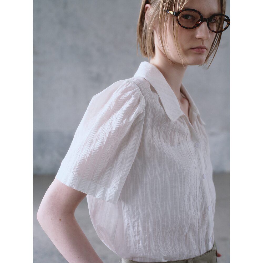 kuho plus Open Collar Blouse White (KE6360M091)