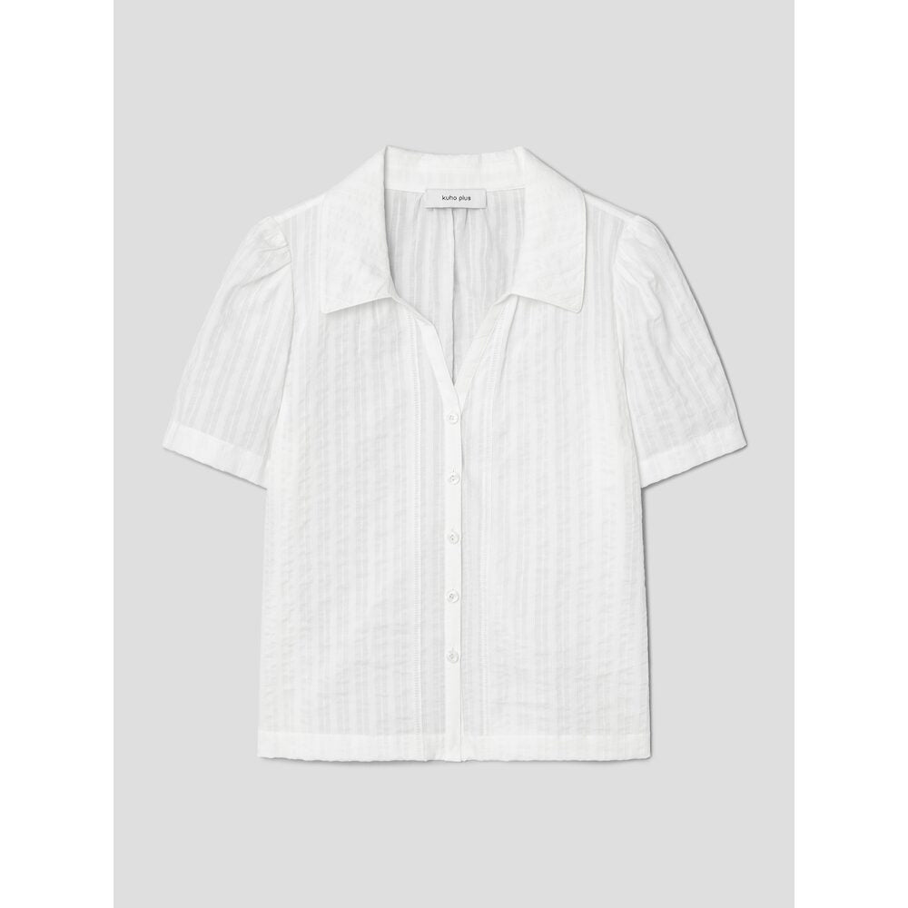 kuho plus Open Collar Blouse White (KE6360M091)