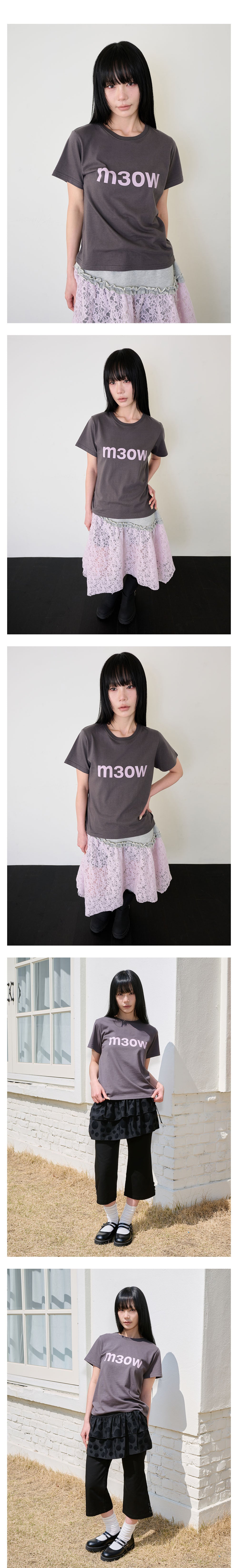itzavibe M3OW SLIM T SHIRT - CHARCOAL