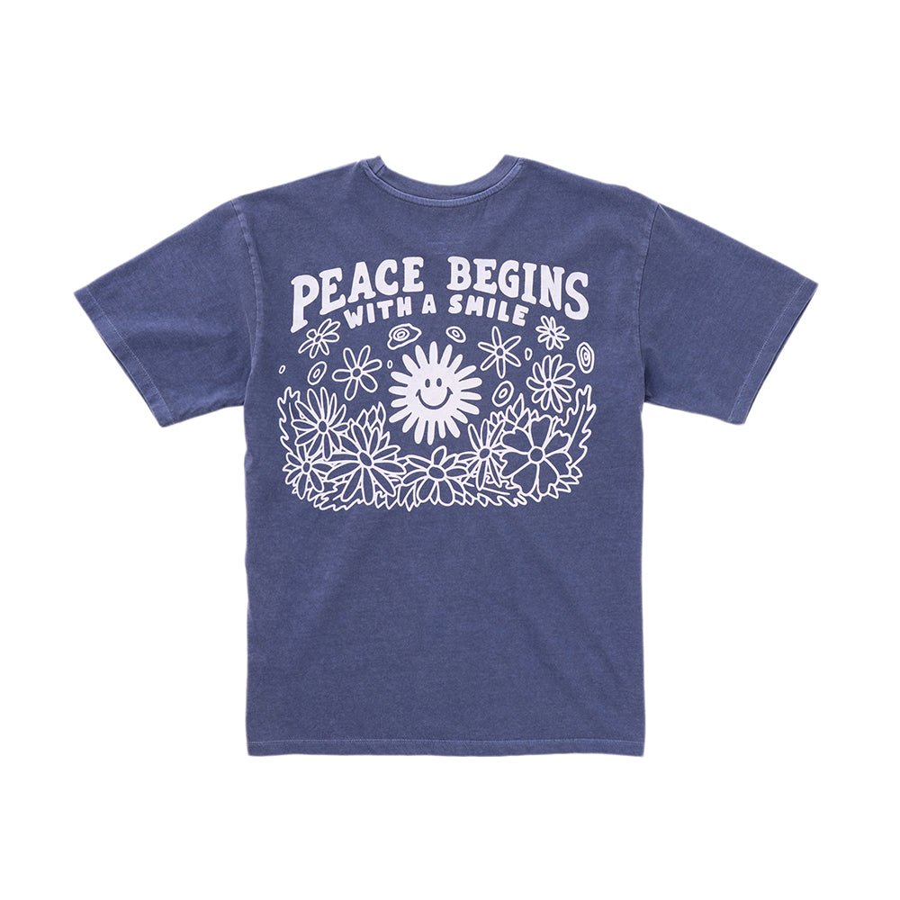 BIGWAVE COLLECTIVE Peace Again Short Sleeve T-Shirt (Navy)
