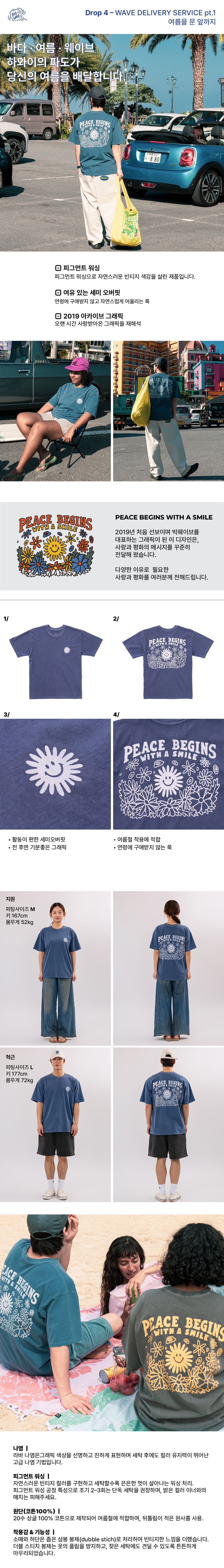 BIGWAVE COLLECTIVE Peace Again Short Sleeve T-Shirt (Navy)