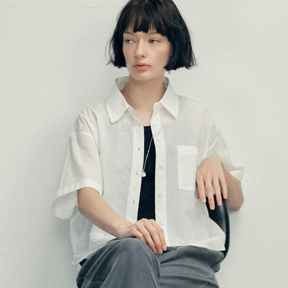 MALOUPE 4211 Lightweight nylon short sleeve shirt (white)
