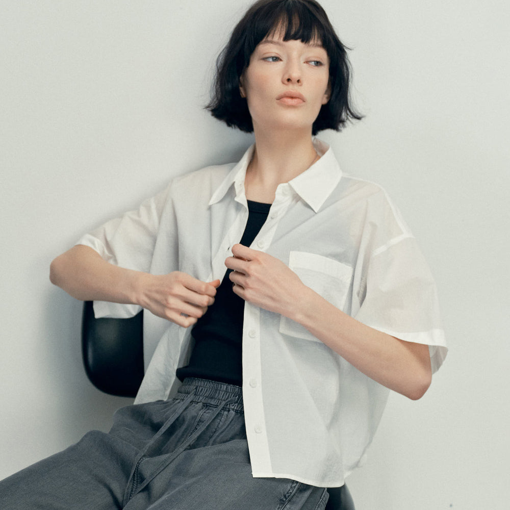 MALOUPE 4211 Lightweight nylon short sleeve shirt (white)