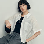 MALOUPE 4211 Lightweight nylon short sleeve shirt (white)