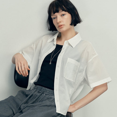 MALOUPE 4211 Lightweight nylon short sleeve shirt (white)