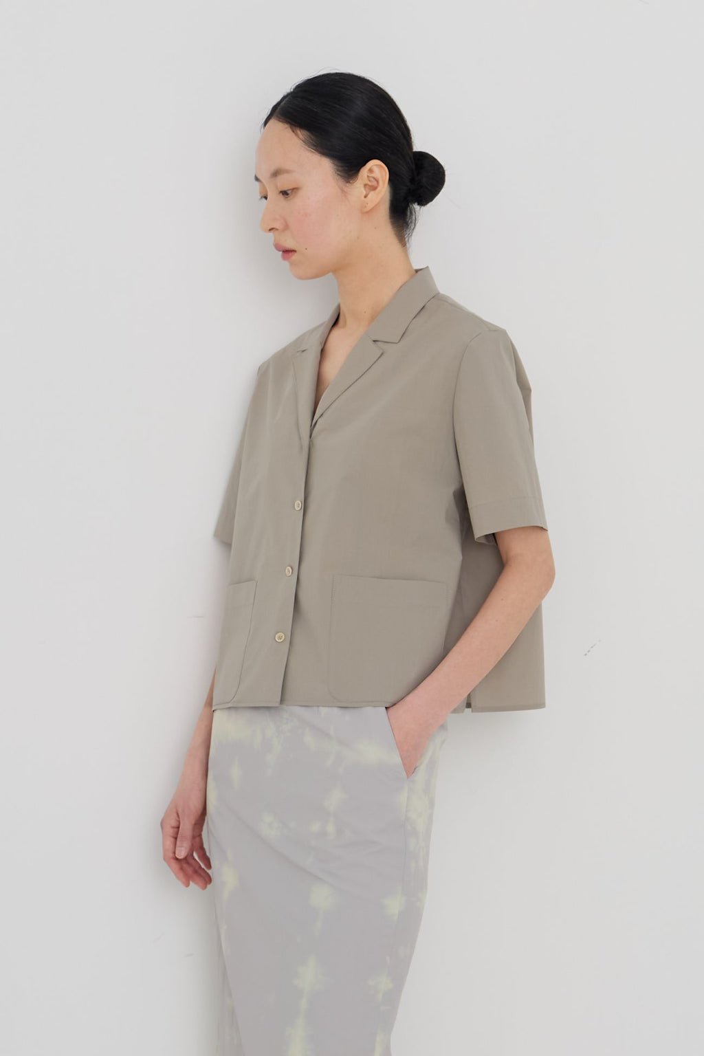 Manuelle Et Guillaume Light cotton tailored shirt deep beige