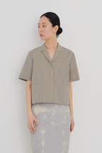 Manuelle Et Guillaume Light cotton tailored shirt deep beige