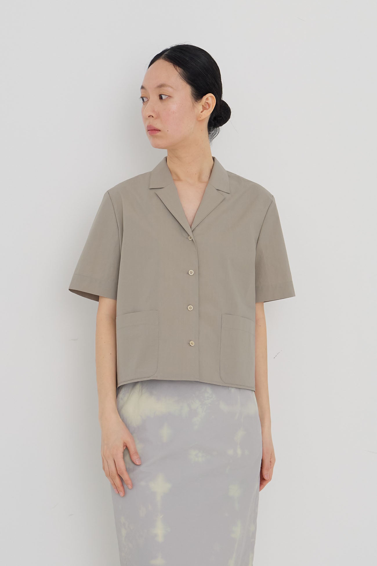 Manuelle Et Guillaume Light cotton tailored shirt deep beige
